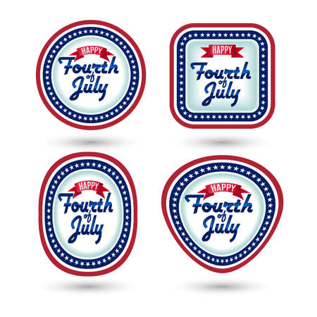 Set of bages Fourth of july Independence dayのイラスト素材
