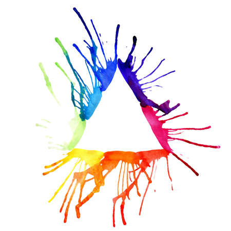 Contour triangle watercolor isolated on white backgroundの写真素材