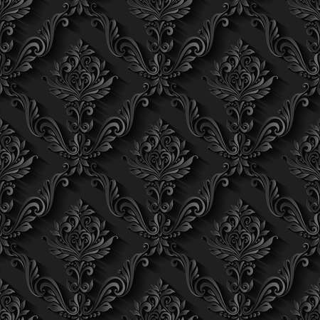 Vintage abstract pattern seamless background floral foliageのイラスト素材