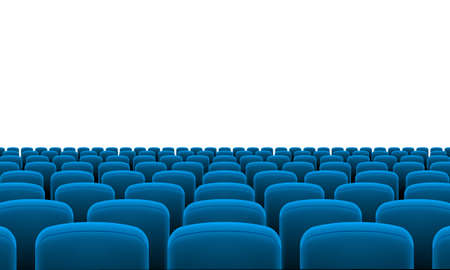 Rows of Cinema or Theater Blue Seatsの素材 [FY31048126400]