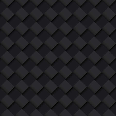 Black Seamless Pattern with Flat Square Designのイラスト素材