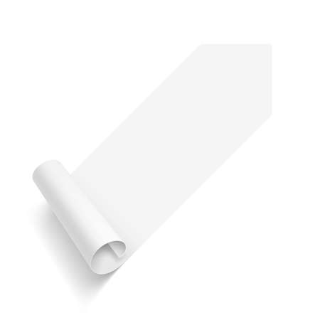 Illustration of White Paper Sticker with Scroll Conerのイラスト素材