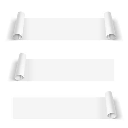 Set of White Paper Stickers isolated on a White Backgroundのイラスト素材