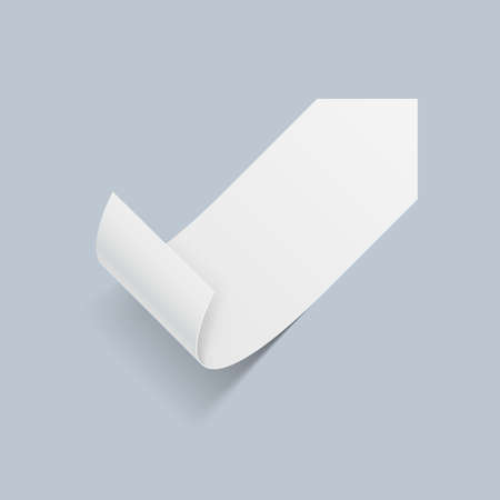 Illustration of White Paper Sticker with Bended Coner on Blueのイラスト素材