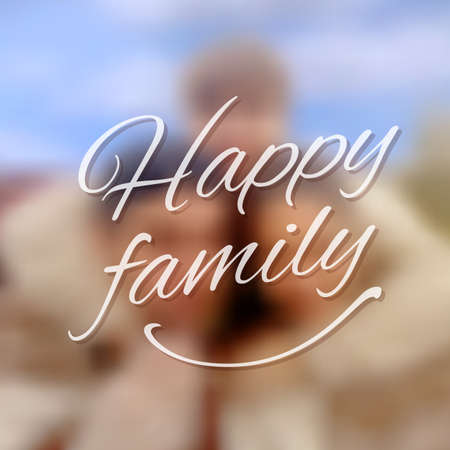 Template Greeting Card Family Day on Blurred Backgroundのイラスト素材