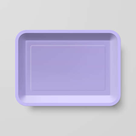 Empty Purple Plastic Food Container on Gray Backgroundのイラスト素材