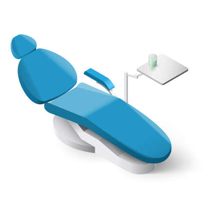 Isometric Dentist Chair on White Background for Designのイラスト素材
