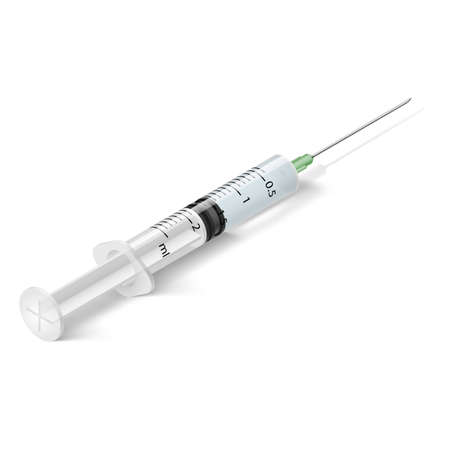 Isometric Syringe Icon on White Background for Designのイラスト素材