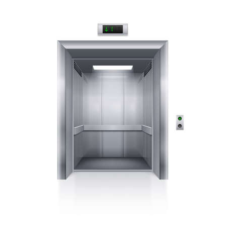 Realistic Empty Modern Elevator on White Backgroundのイラスト素材