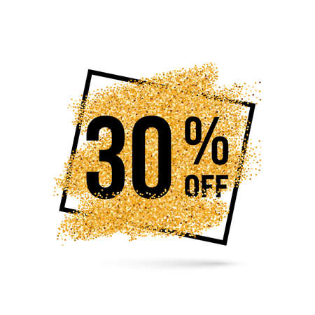 Gold Discount Background for Sale Sign with Thirty Percentのイラスト素材