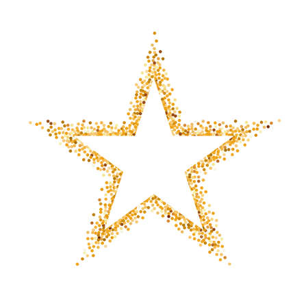 Golden Glitter Frame in the Form of Star with Copy Space for Textのイラスト素材