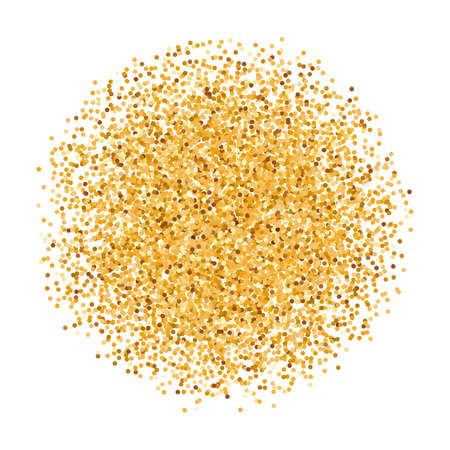 Golden Glitter Round Object on White Backgroundのイラスト素材