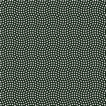 Abstract black and white background of distorted grid pattern