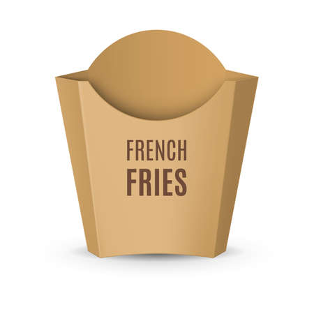 Fast Food Icon. Empty Carton Packaging for French Friesのイラスト素材