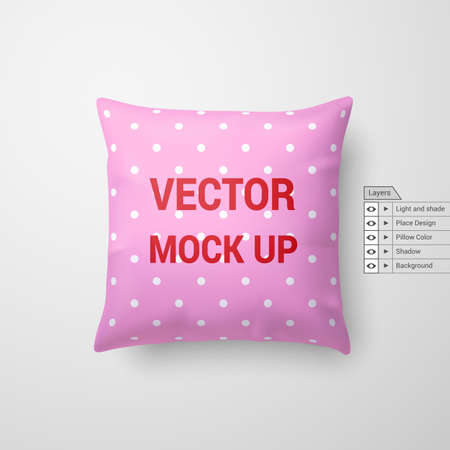 Mock Up of a Pink Pillow Isolated on White Backgroundのイラスト素材