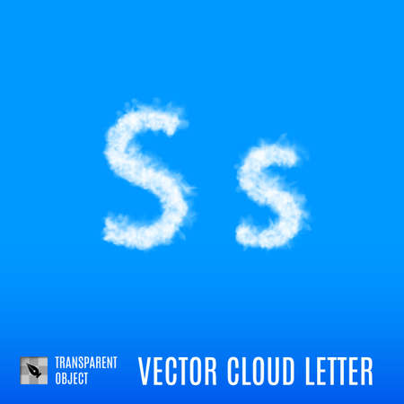 Clouds in Shape of the Letter S on Blue Background.のイラスト素材
