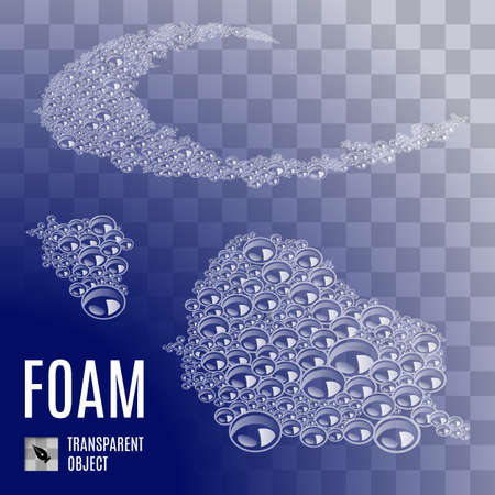 Illustration of Seamless Soap-Foam on Blue Transparent Backgroundのイラスト素材