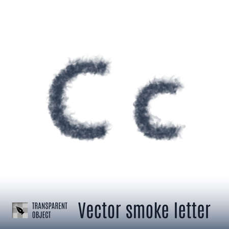 Smoke in Shape of the Letter C on White Backgroundのイラスト素材
