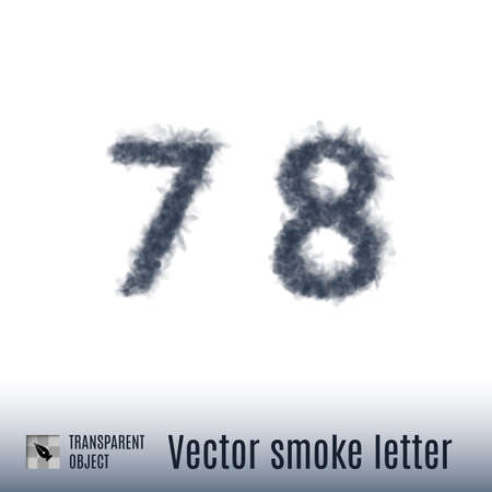 Smoke in Shape of the Number Seven and Eight on White Backgroundのイラスト素材