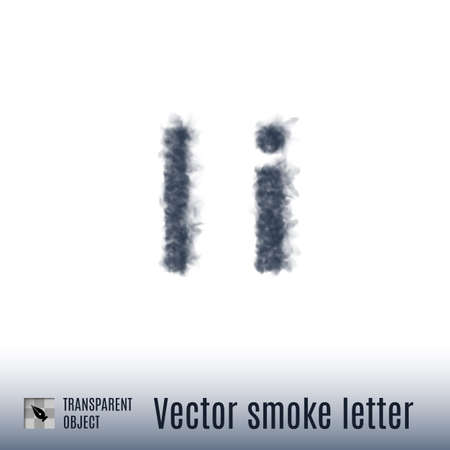 Smoke in Shape of the Letter I on White Backgroundのイラスト素材