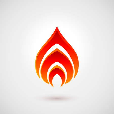 Abstract Symbol of Fire Flames. Logo Design Template Over Gray Backgroundのイラスト素材