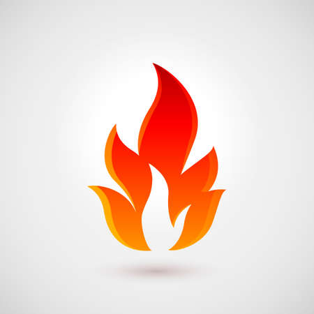 Fire flames. Icon Illustration Over Gray Backgroundのイラスト素材