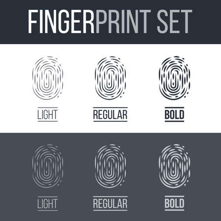 Abstract Fingerprints Set Print for Identity Person Security ID on Gray Backgroundのイラスト素材