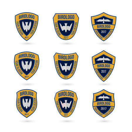 Set of Predator Bird icons Chevron.のイラスト素材