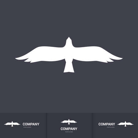 Stylized White Bird of Prey for Mascot Logo Templateのイラスト素材