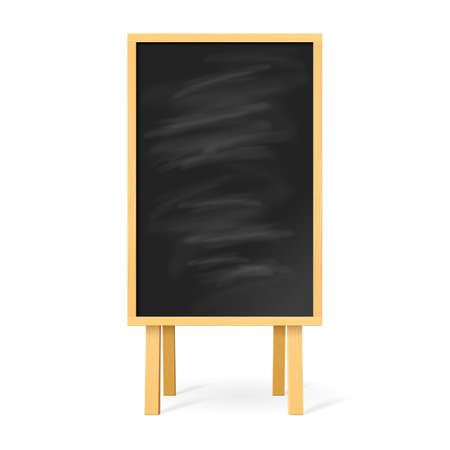 Blackboard with Wooden Easel on White Backgroundのイラスト素材