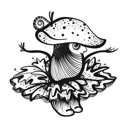 Funny Mushroom Characterのイラスト素材