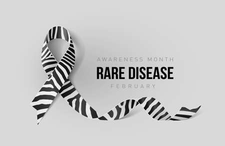 Banner with Rare Disease Awareness Realistic Ribbon. Design Template for Info-graphics or Websites Magazinesのイラスト素材
