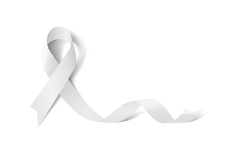Lung Cancer Awareness Realistic White Ribbon iconのイラスト素材