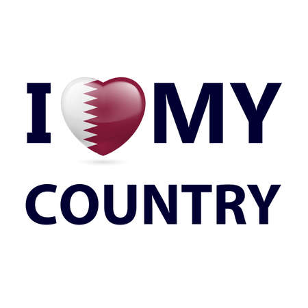 Heart with Qatari flag colors. I Love My Country - Qatarのイラスト素材