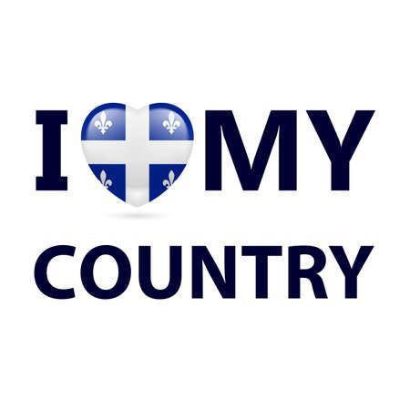I Love My Country - Quebec. Heart with flag designのイラスト素材