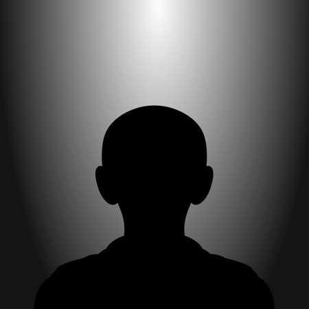 Default Avatar Silhouette Child Profile Icon. Illustration of Person Icon with Lights Effectsのイラスト素材