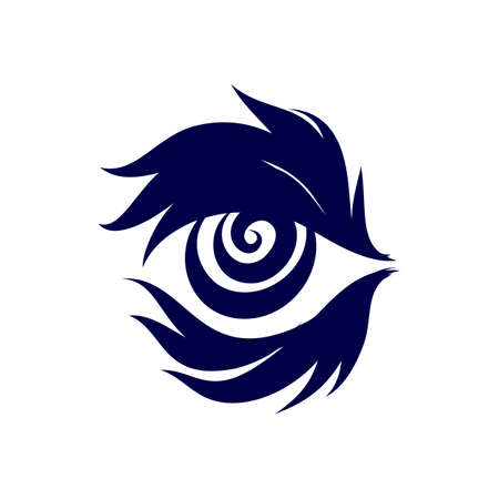 Illustration of Abstract Eye Icon. Isolated on White Background. Sketch for Tattoo, Vintage style posters. Coloring Book for Adultsのイラスト素材