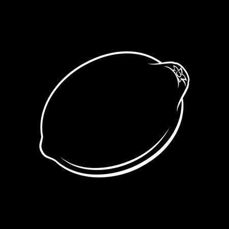 Illustration of Delicious Lemon Fruit. Icon for Food Apps on Blackboardのイラスト素材
