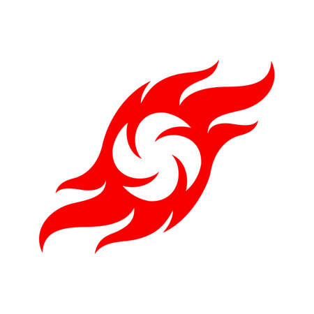 Abstract Fire Flames Icon Template. Fire flame Symbol Sign Isolated on White Background. Illustration for Graphic and Web Designのイラスト素材