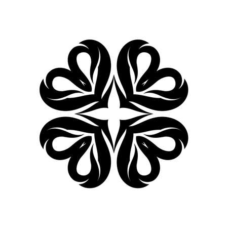 Abstract Fire Ornament in the Form of Hearts Logo Design Template. Isolated Clipart Element on White Backgroundのイラスト素材
