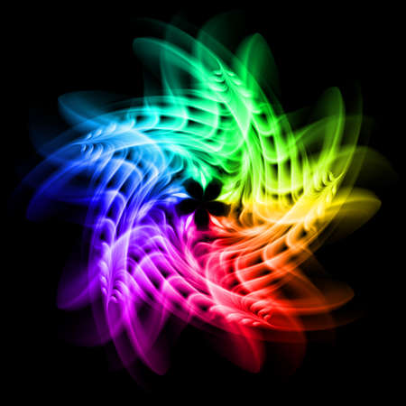 Abstract Image of Blazing Hot Colored Fire Swirl and Plasma Effects. Movement Soft Fire Flame. Beauty Texture of Amazing Magic Fire Light Effect Isolated on Black Backdropのイラスト素材