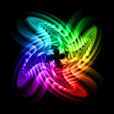 Abstract Image of Blazing Hot Colored Fire Swirl and Plasma Effects. Movement Soft Fire Flame. Beauty Texture of Amazing Magic Fire Light Effect on Black Backdropのイラスト素材