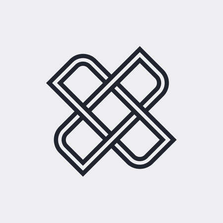 Complex Geometric Contemporary Element. Design for Business Corporate Sign. Abstract Merged Figures...