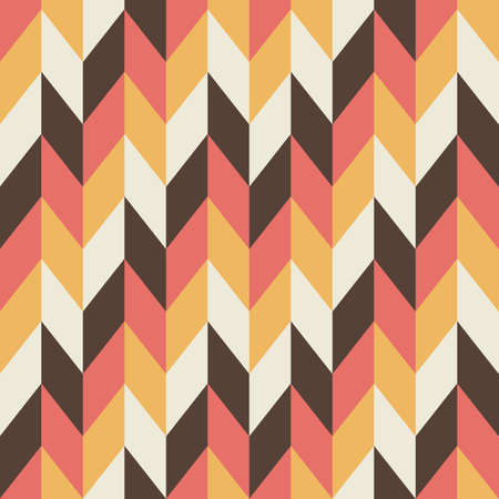 Abstract Vertical Zigzag Retro Pattern in Red, Black, Gray, and Yellow Colors. Background for Cards, Textiles, Wrapping Paperのイラスト素材