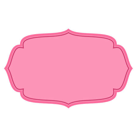 Pink Frame. Simple Vintage Style Decorative Border. Empty Copy Space Decoration on White Backdropのイラスト素材