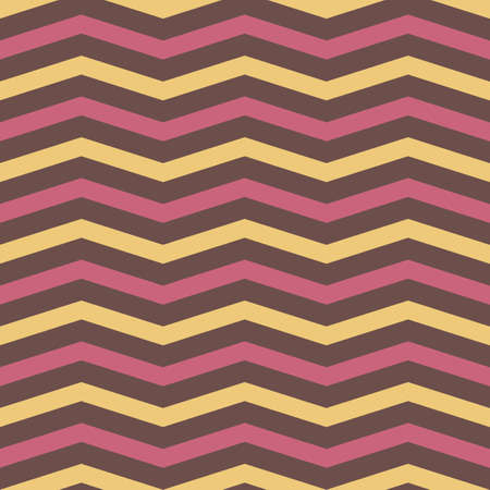 Abstract Horizontal Zigzag Pattern in Yellow, Brown, and Red Colors. Background for Cards, Textiles, Wrapping Paperのイラスト素材