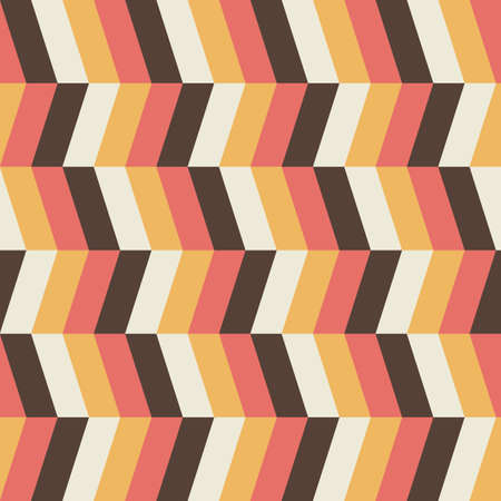 Abstract Horizontal Zigzag Retro Pattern in Red, Black, Gray, and Yellow Colors. Background for Cards, Textiles, Wrapping Paperのイラスト素材