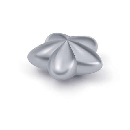 Christmas toy in the shape of a silver star on a white background. Decoration for christmas night for comfort.のイラスト素材