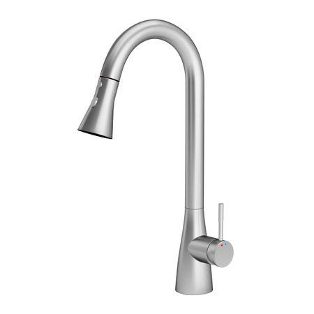 Illustration of the Water Tap, a Faucet for the Bathroom, or Kitchen Mixer on a White Backdropのイラスト素材