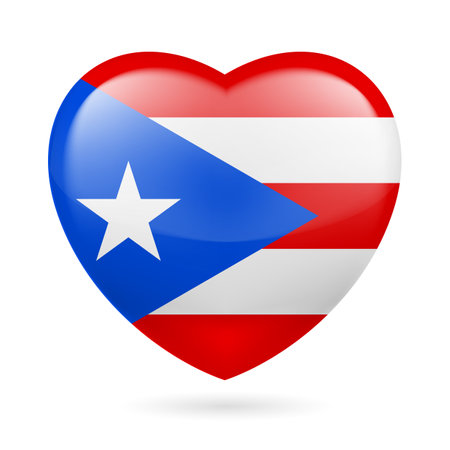 Heart with Puerto Rico Flag Colors. I Love Puerto Ricoのイラスト素材